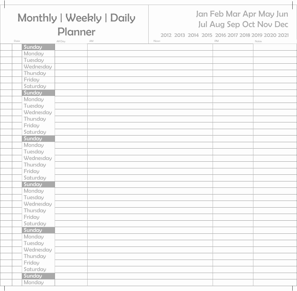 Daily Weekly Monthly Planner Template Awesome the Gallery for Weekly Schedule Template 15 Minute