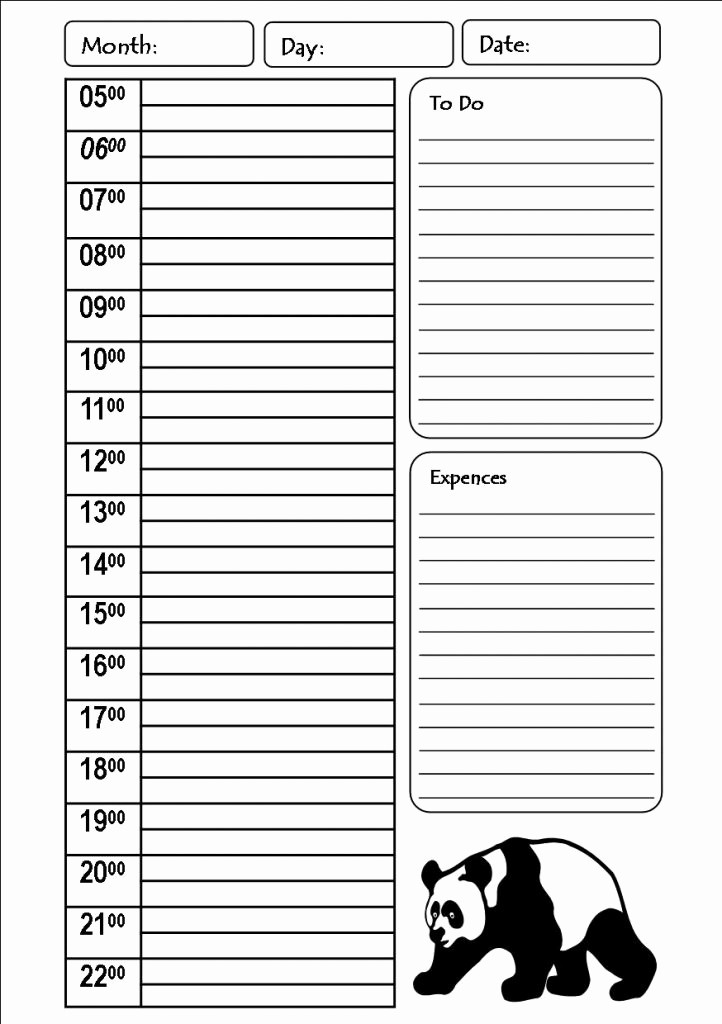 Daily Weekly Monthly Planner Template Inspirational Free Printable Weekly Calendar with Time Slots – Calendar