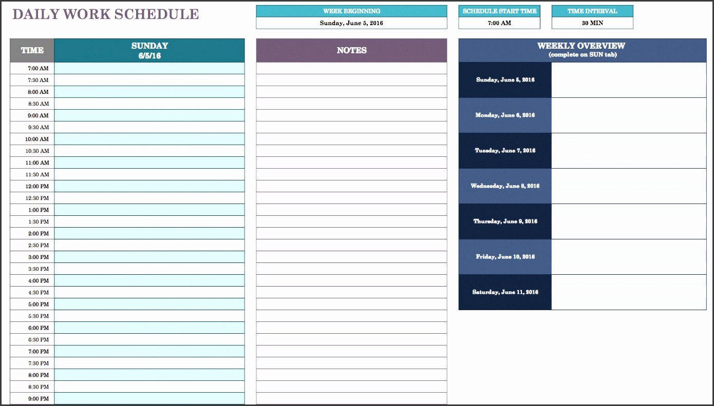 Daily Work Schedule Template Excel Beautiful 6 Daily Work Schedule Template Sampletemplatess