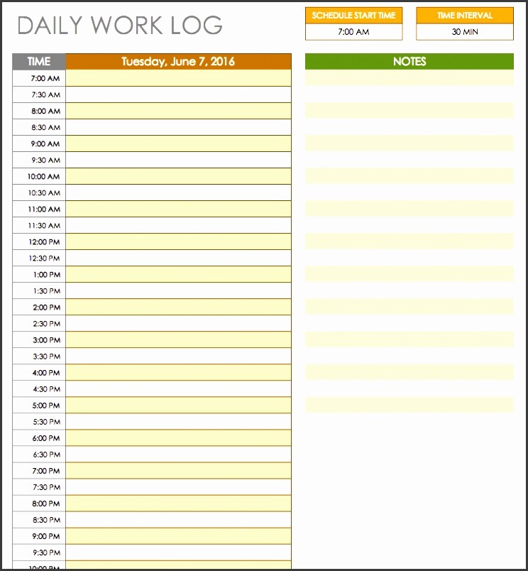 Daily Work Schedule Template Excel New 5 Daily Work Log Sample Sampletemplatess Sampletemplatess