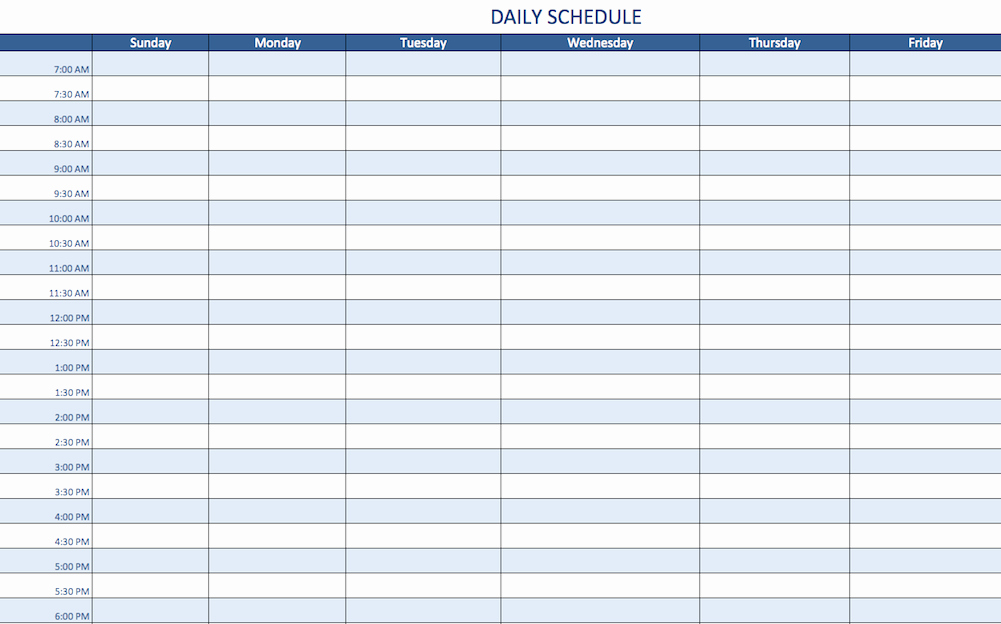 Daily Work Schedule Template Excel New Free Excel Schedule Templates for Schedule Makers