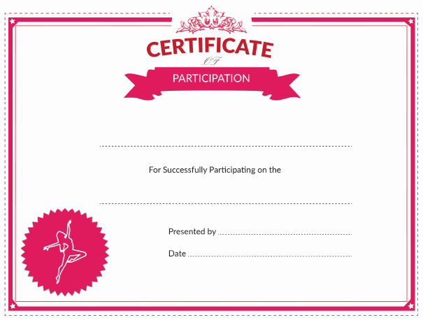 Dance Certificate Templates for Word New Printable Dance Certificate Of Participation Award
