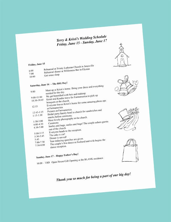 Day Of event Schedule Template Fresh Putting to Her Your Wedding Day Itinerary