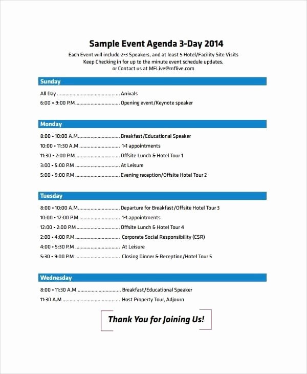 Day Of event Schedule Template Unique top 5 Best event Agenda Templates