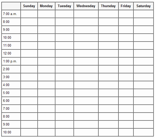 Day to Day Schedule Template Awesome Time Management