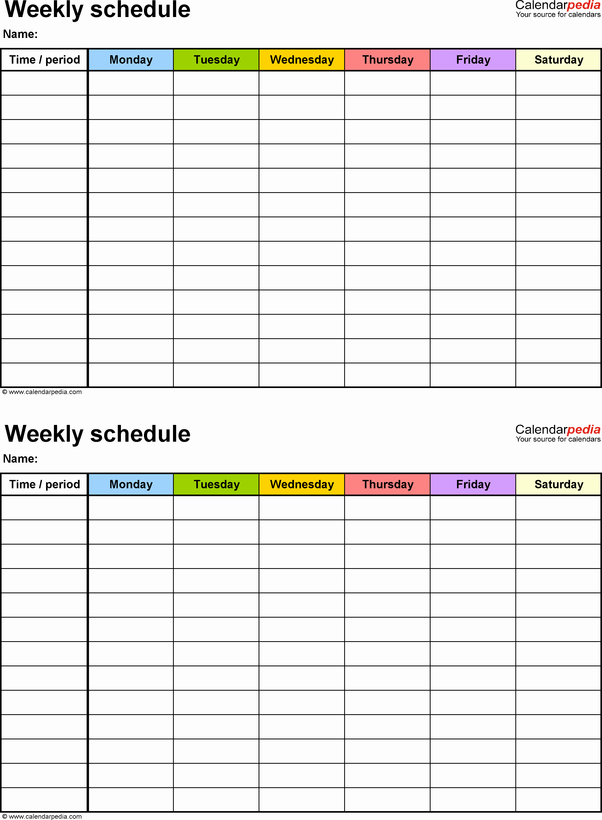 Day to Day Schedule Template Elegant Free Weekly Schedule Templates for Pdf 18 Templates