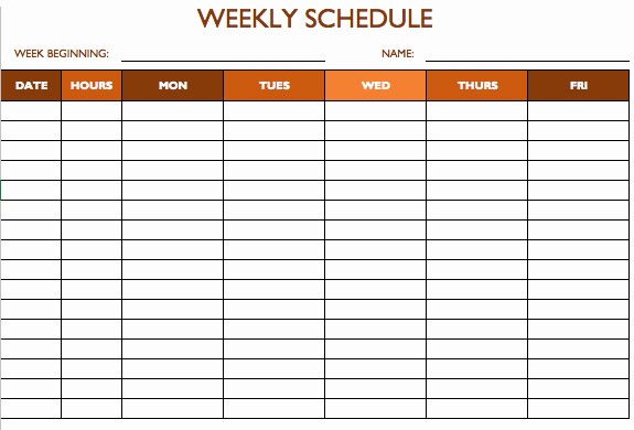 Day to Day Schedule Template Elegant Free Work Schedule Templates for Word and Excel