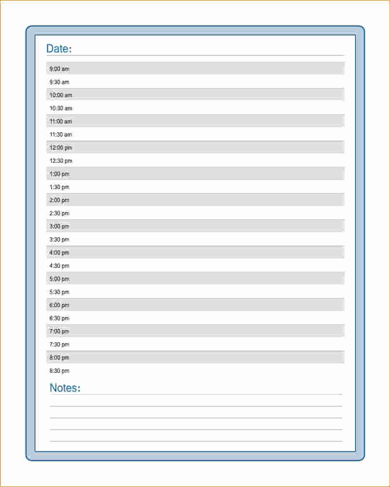 Day to Day Schedule Template Fresh 4 Free Printable Daily Calendar