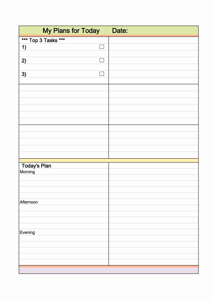 Day to Day Schedule Template Fresh Day Planner Template