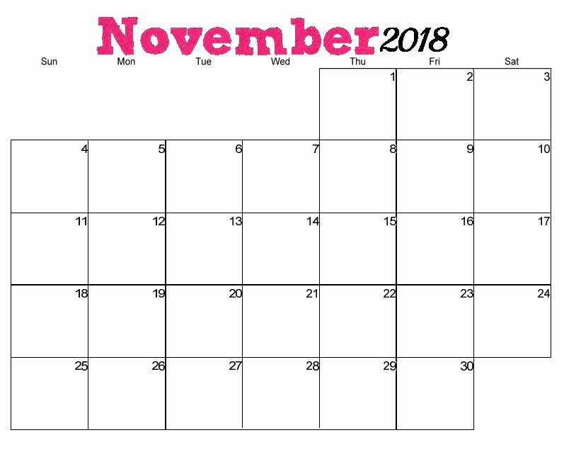 Days Of the Week Horizontal Elegant Free Printable 2018 Horizontal Calendar