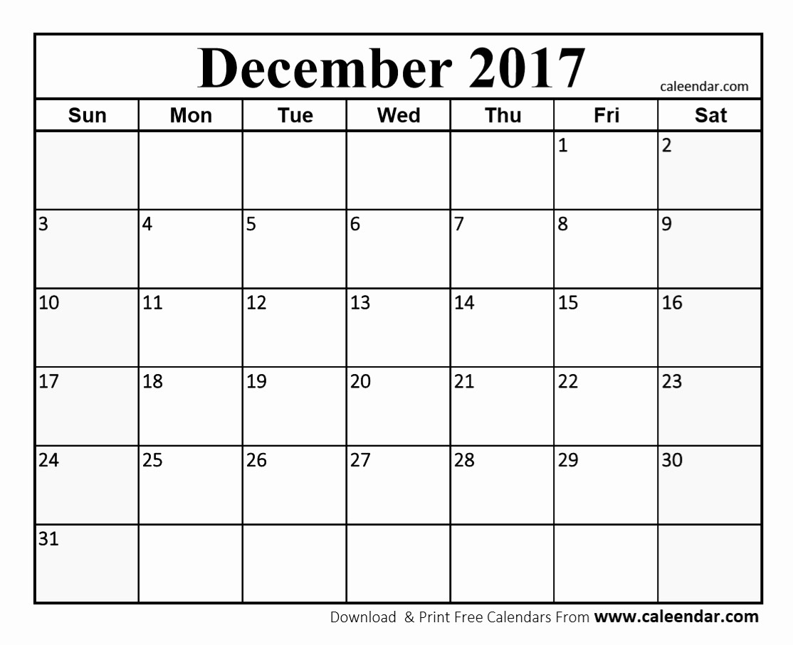 December 2017 Calendar Template Word Fresh December 2017 Calendar Pdf