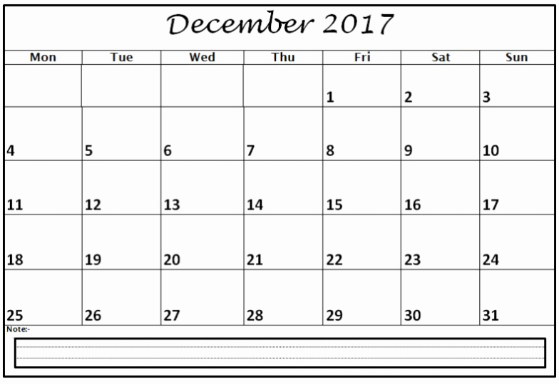 December 2017 Calendar Template Word Fresh December 2017 Calendar Word Document Printable