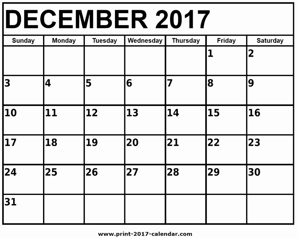 December 2017 Calendar Template Word Inspirational December 2017 Printable Calendar