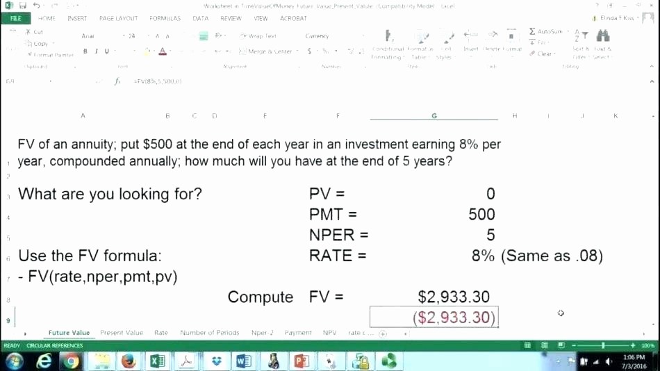 Deferred Payment Loan Calculator Excel Lovely Future Value formula Excel Example ordinary Annuity