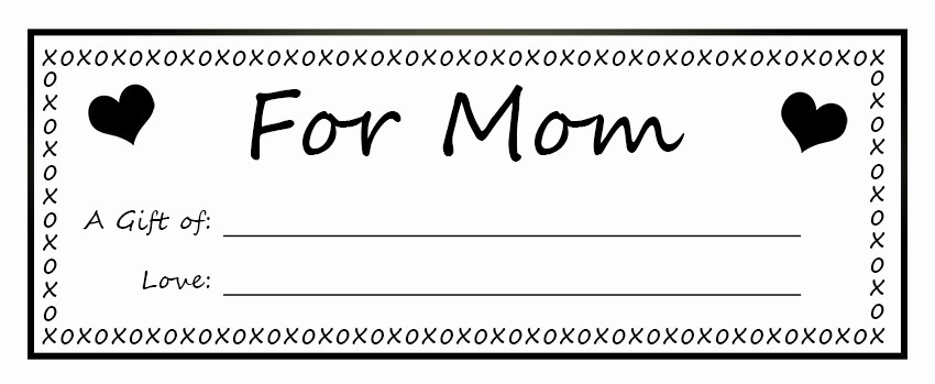 Diy Gift Certificate Template Free Luxury Printable Gift Certificates for Mom