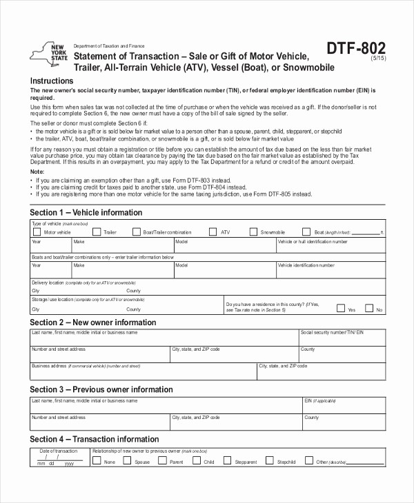 Dmv Bill Of Sell form Lovely Sample Dmv Bill Of Sale forms 8 Free Documents In Pdf