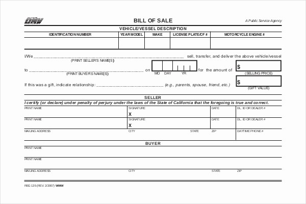 Dmv Printable Bill Of Sale Fresh 15 Sample Dmv Bill Of Sale forms