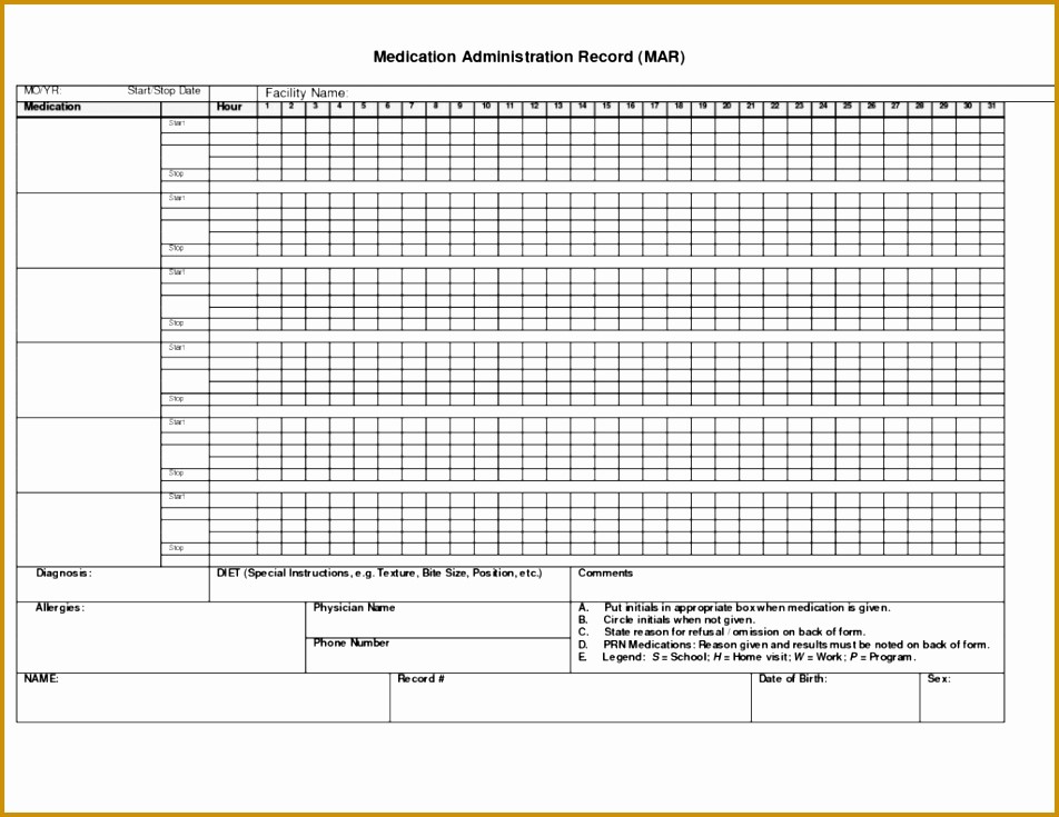 Doctor Sign In Sheet Template Inspirational 6 Medication Chart form