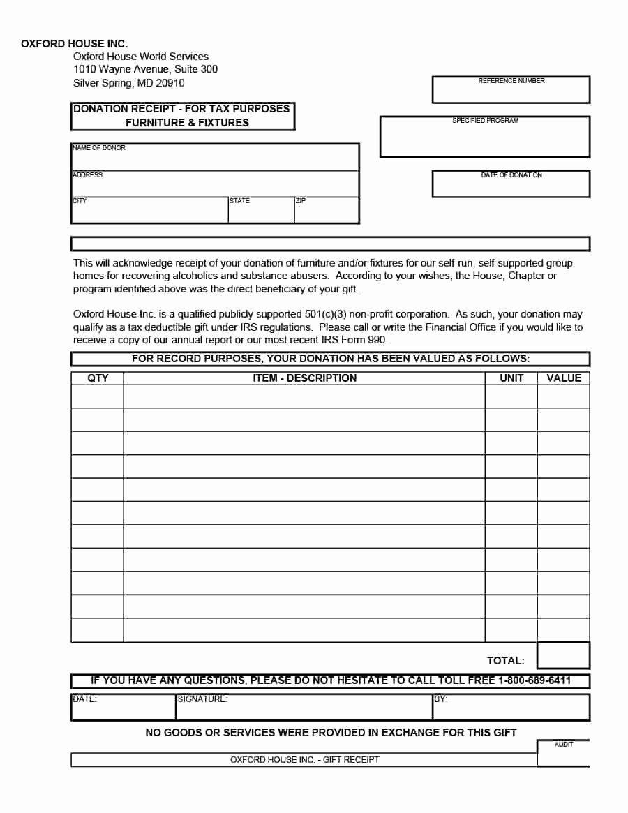Donation form for Tax Purposes Best Of 40 Donation Receipt Templates &amp; Letters [goodwill Non Profit]