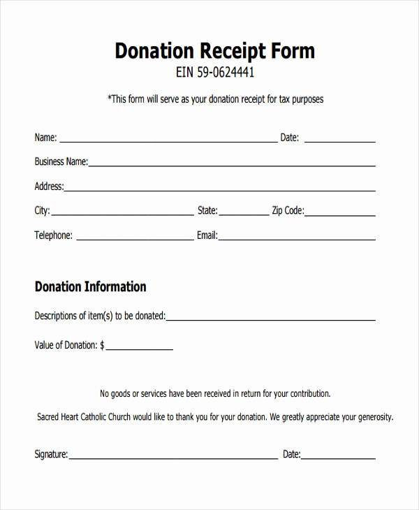 Donation form for Tax Purposes Lovely 11 Donation Receipt form Sample Free Sample Example