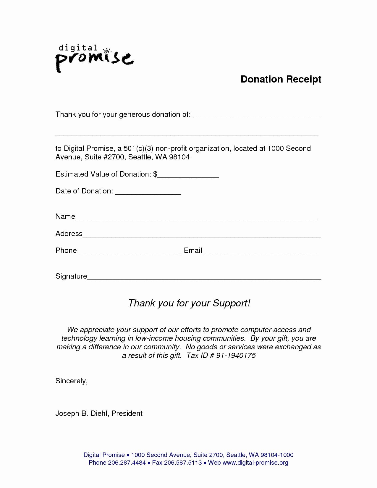 Donation Receipt for Non Profit Elegant Non Profit Donation Receipt Template