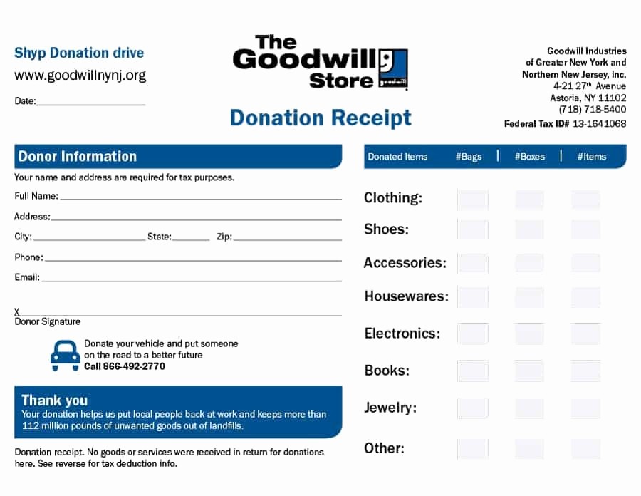 Donation Receipt for Non Profit Lovely 40 Donation Receipt Templates &amp; Letters [goodwill Non Profit]