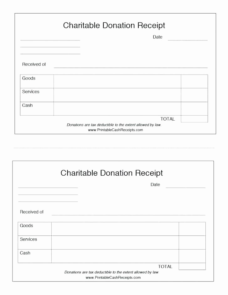 Donation Receipts for Tax Purposes New Printable Itemized Donation form Template Receipt Goods