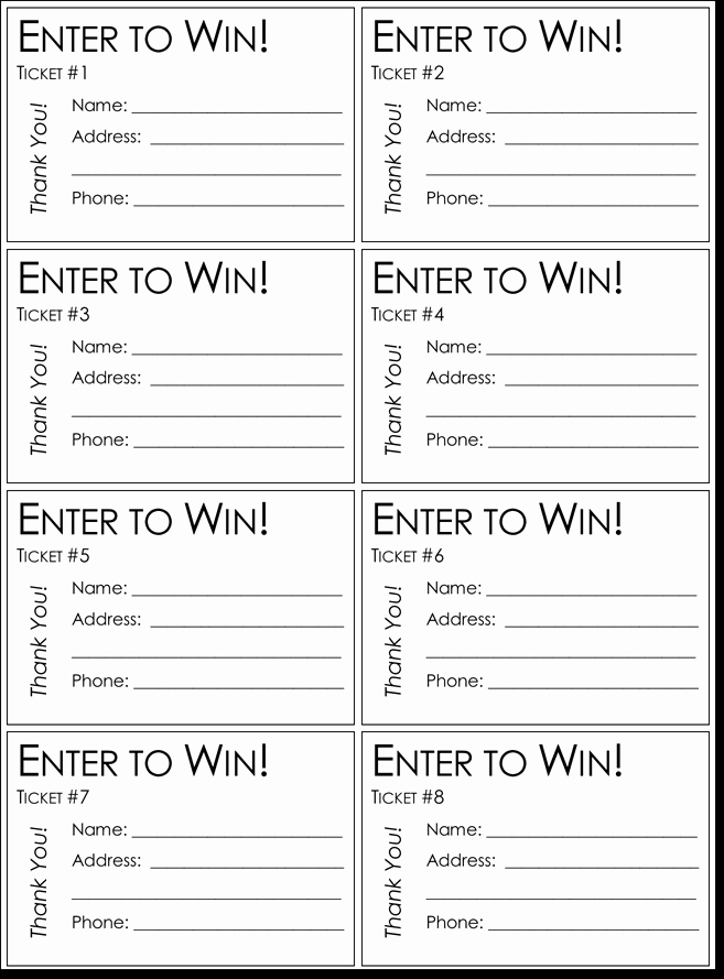 Door Prize Entry form Template Best Of 20 Free Raffle Ticket Templates with Automate Ticket