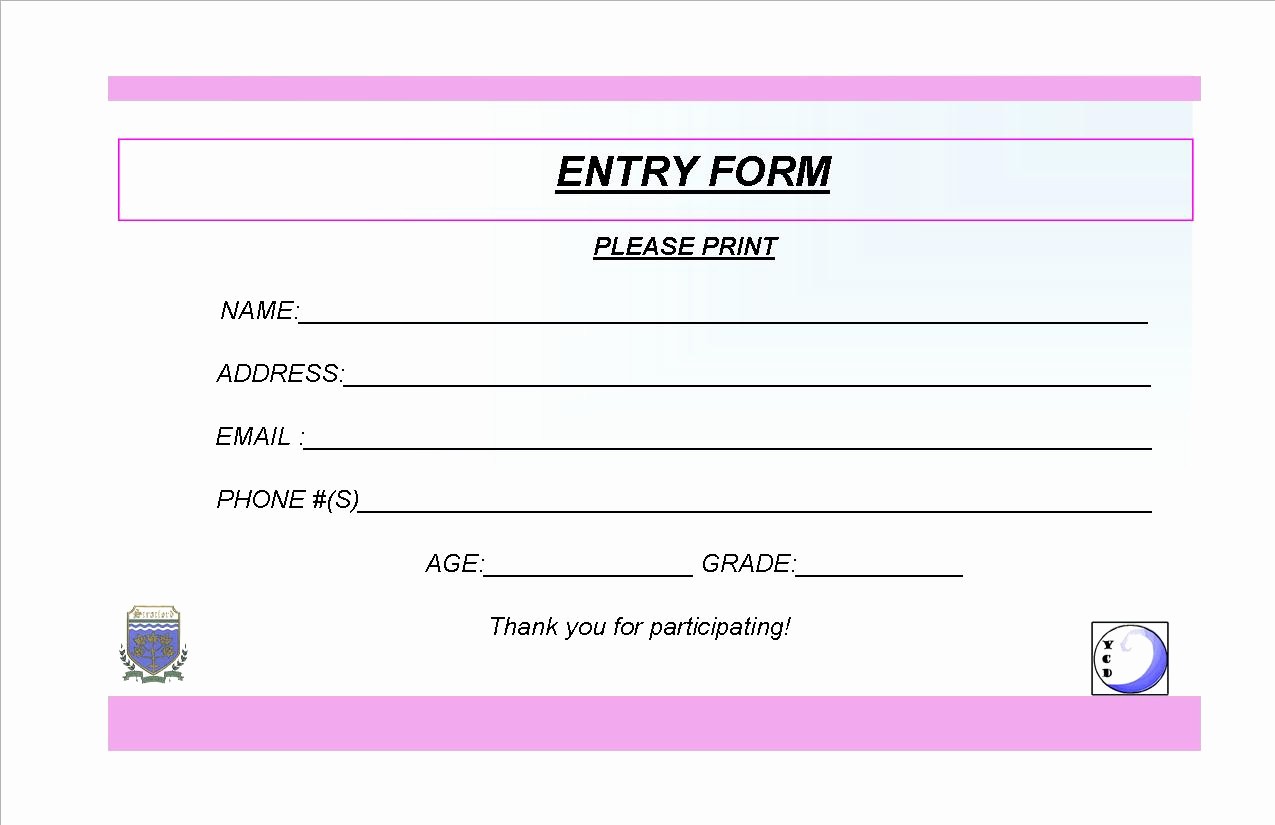 Door Prize Entry form Template New Door Prize Drawing Template at Getdrawings