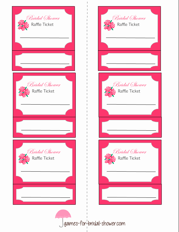 Door Prize Entry form Template Unique Free Printable Bridal Shower Raffle Tickets