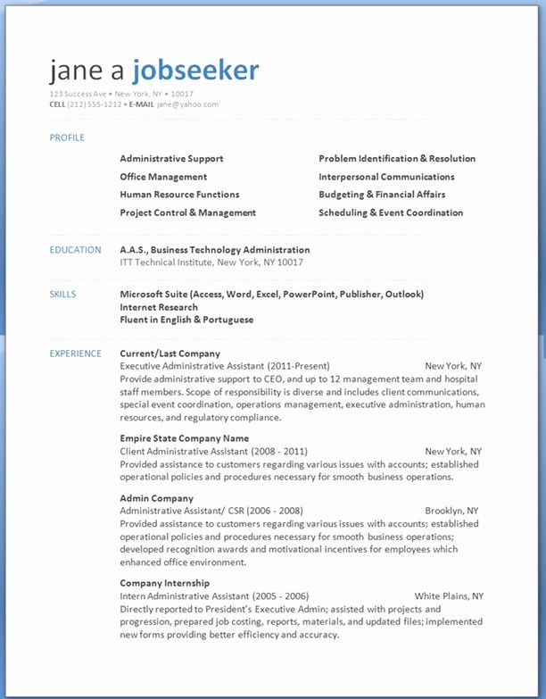 Download Free Professional Resume Templates Inspirational Free Professional Resume Templates Download