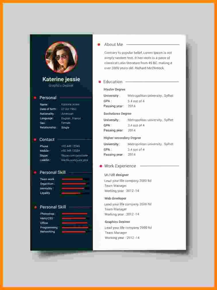Download Free Professional Resume Templates New 10 Cv format Template Pdf