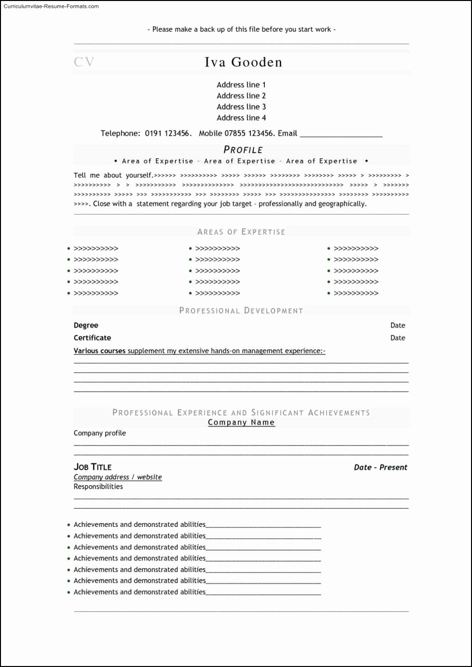 Download Free Professional Resume Templates New Download Free Professional Resume Templates Free Samples