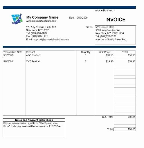 Download Invoice Template for Mac Lovely Invoice Template Excel Mac