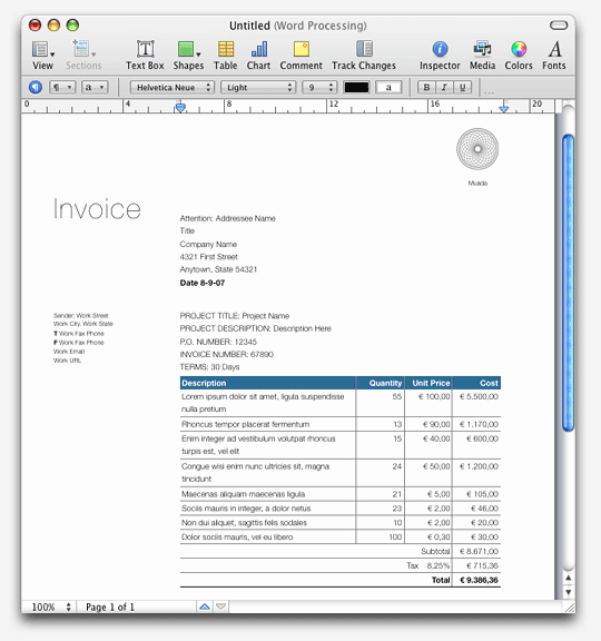 Download Invoice Template for Mac Luxury Invoice Template Pages