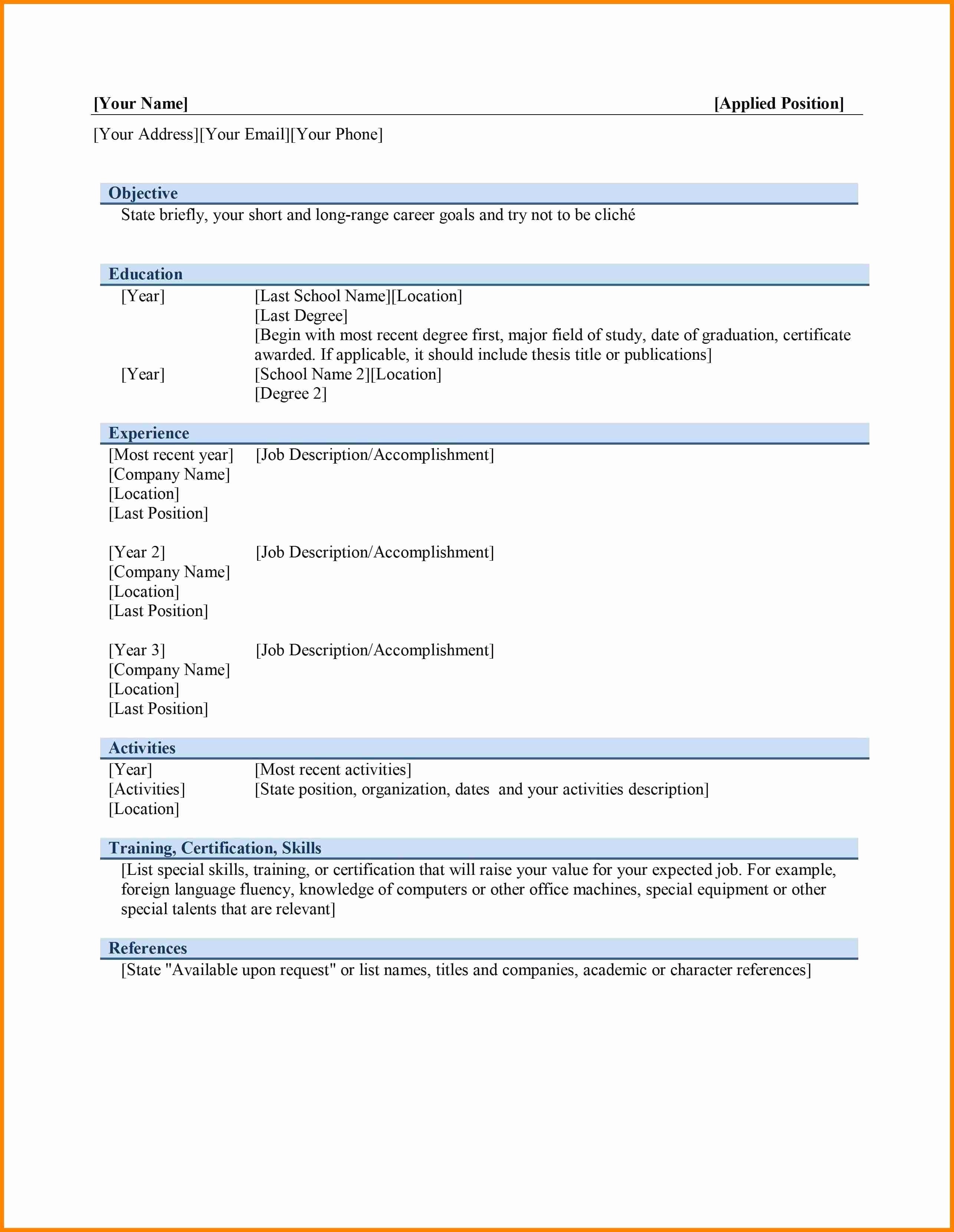Download Ms Word Resume Template Awesome Microsoft Word Free Resume Templates Download Sidemcicek