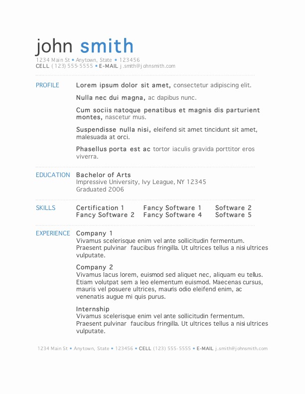 Download Ms Word Resume Template New 50 Free Microsoft Word Resume Templates for Download