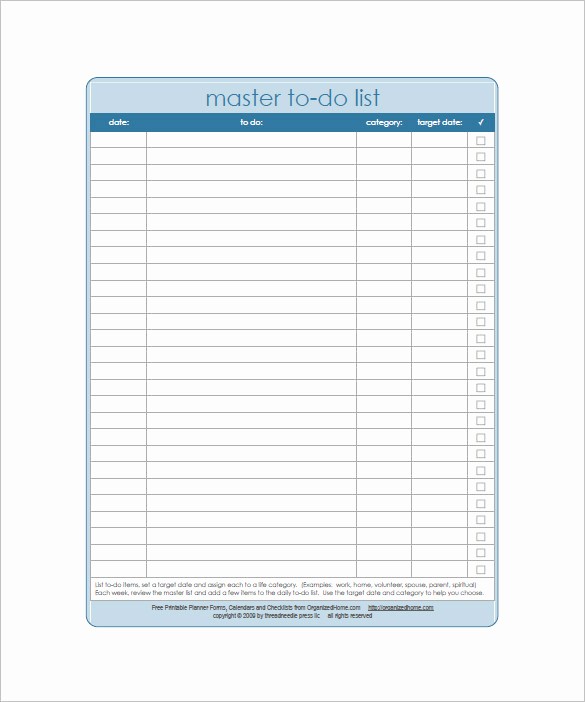 Download to Do List Template Fresh Weekly to Do List Template – 8 Free Sample Example