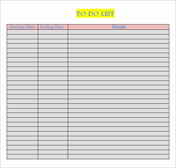 Download to Do List Template Luxury 17 Sample to Do List Templates Download for Free