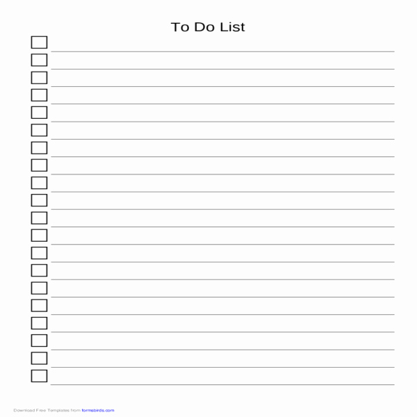 Download to Do List Template New to Do List