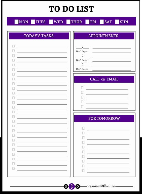 Download to Do List Template Unique to Do List Download