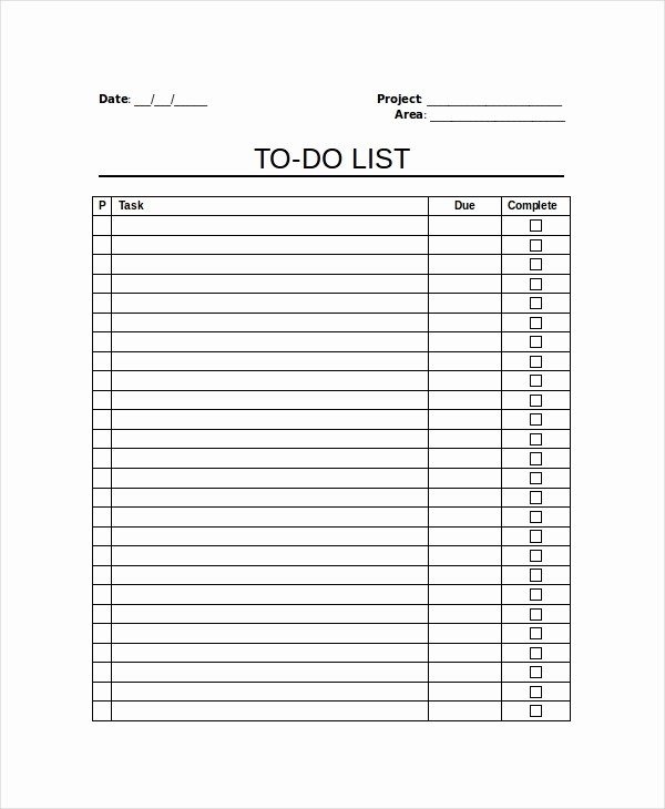 Download to Do List Template Unique Work to Do List Template 6 Free Word Excel Pdf