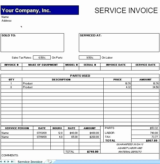 Downloadable Invoice Template for Mac Beautiful Service Invoice Template Free Excel Invoices Service