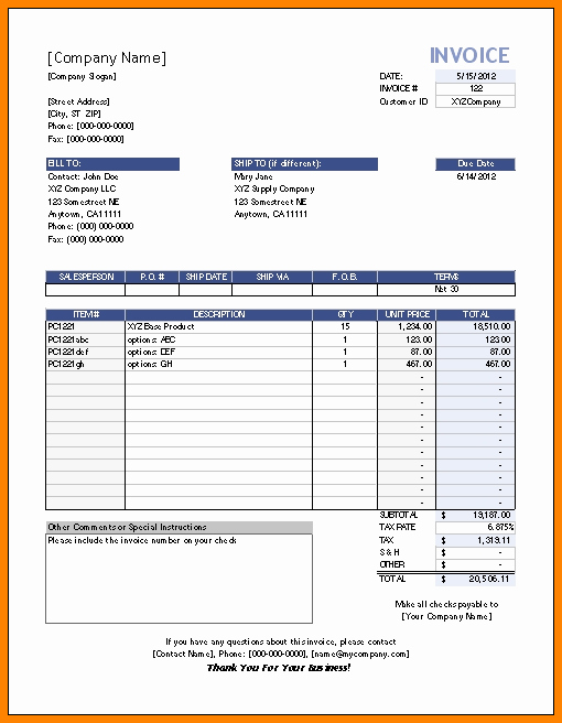 Downloadable Invoice Template for Mac Luxury 6 Editable Invoice Template Excel