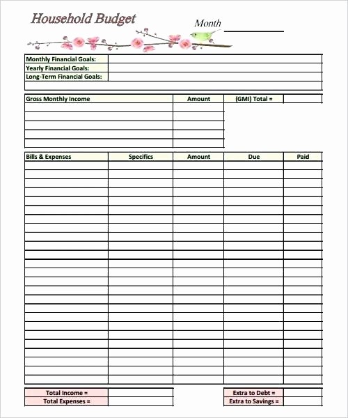 Easy Budget Spreadsheet Template Free Elegant Basic Financial Bud Template Household Expense Monthly