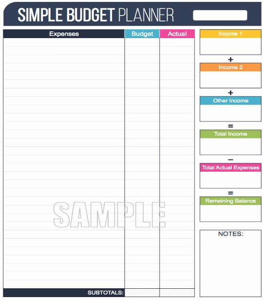 Easy Budget Spreadsheet Template Free Lovely Simple Bud Planner Worksheet Free 1000 Images About