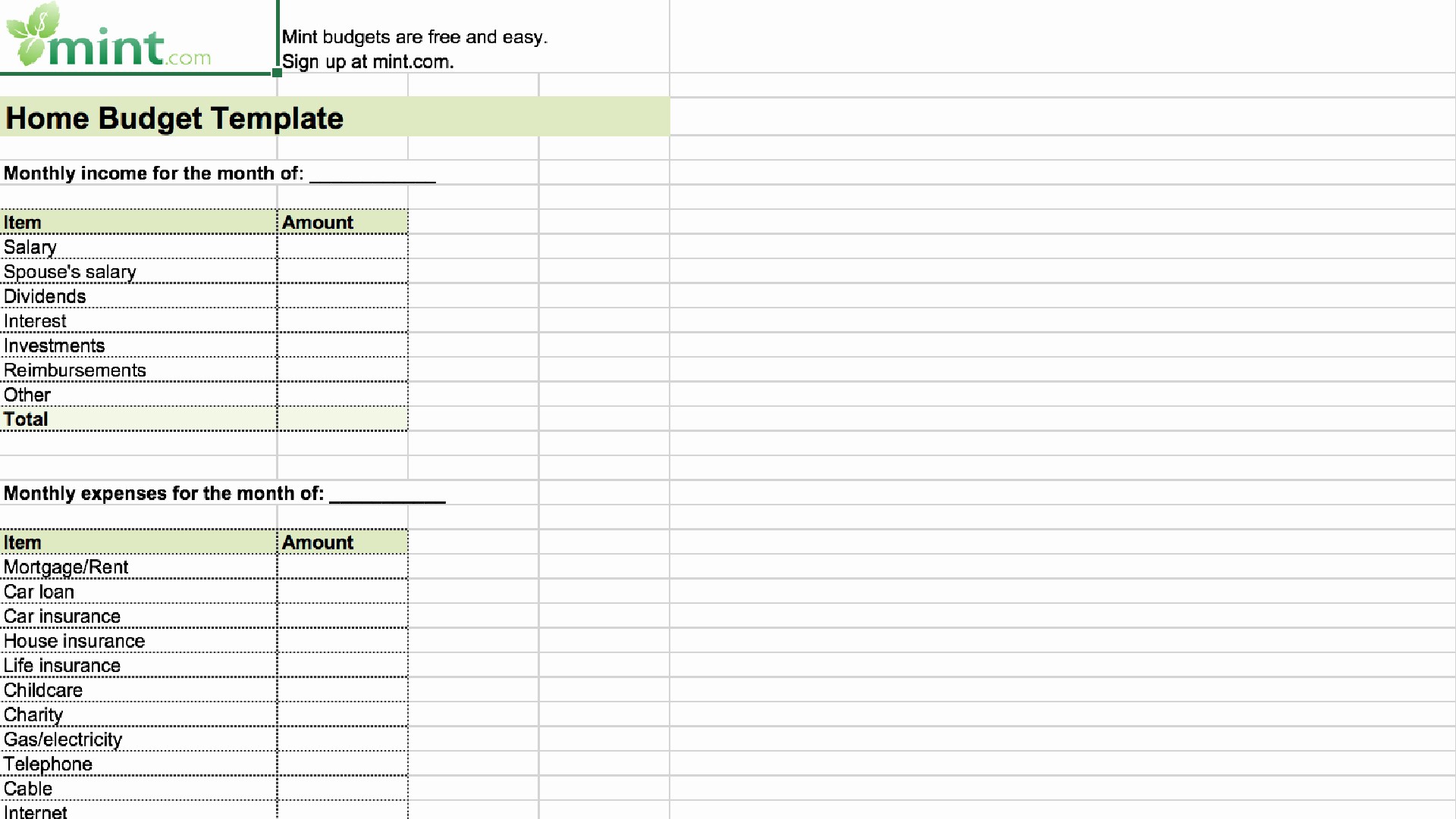 Easy Budget Spreadsheet Template Free New 15 Easy to Use Bud Templates