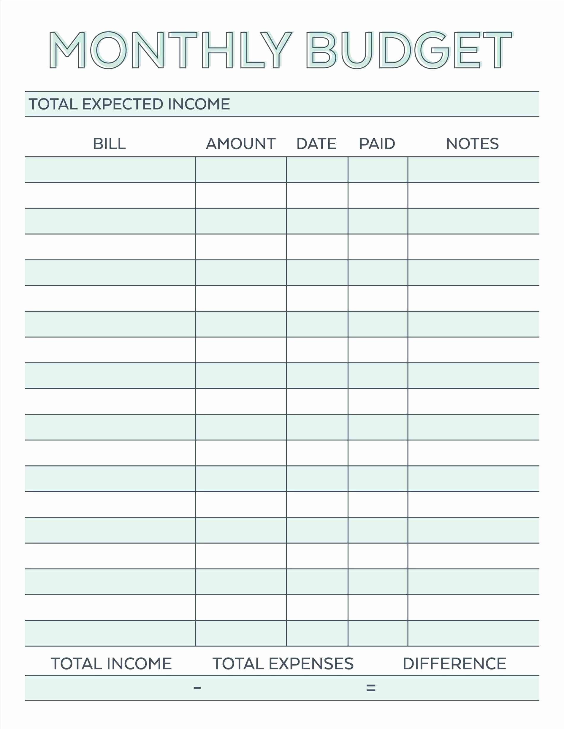 Easy Budget Spreadsheet Template Free New Bud Planner Planner Worksheet Monthly Bills Template