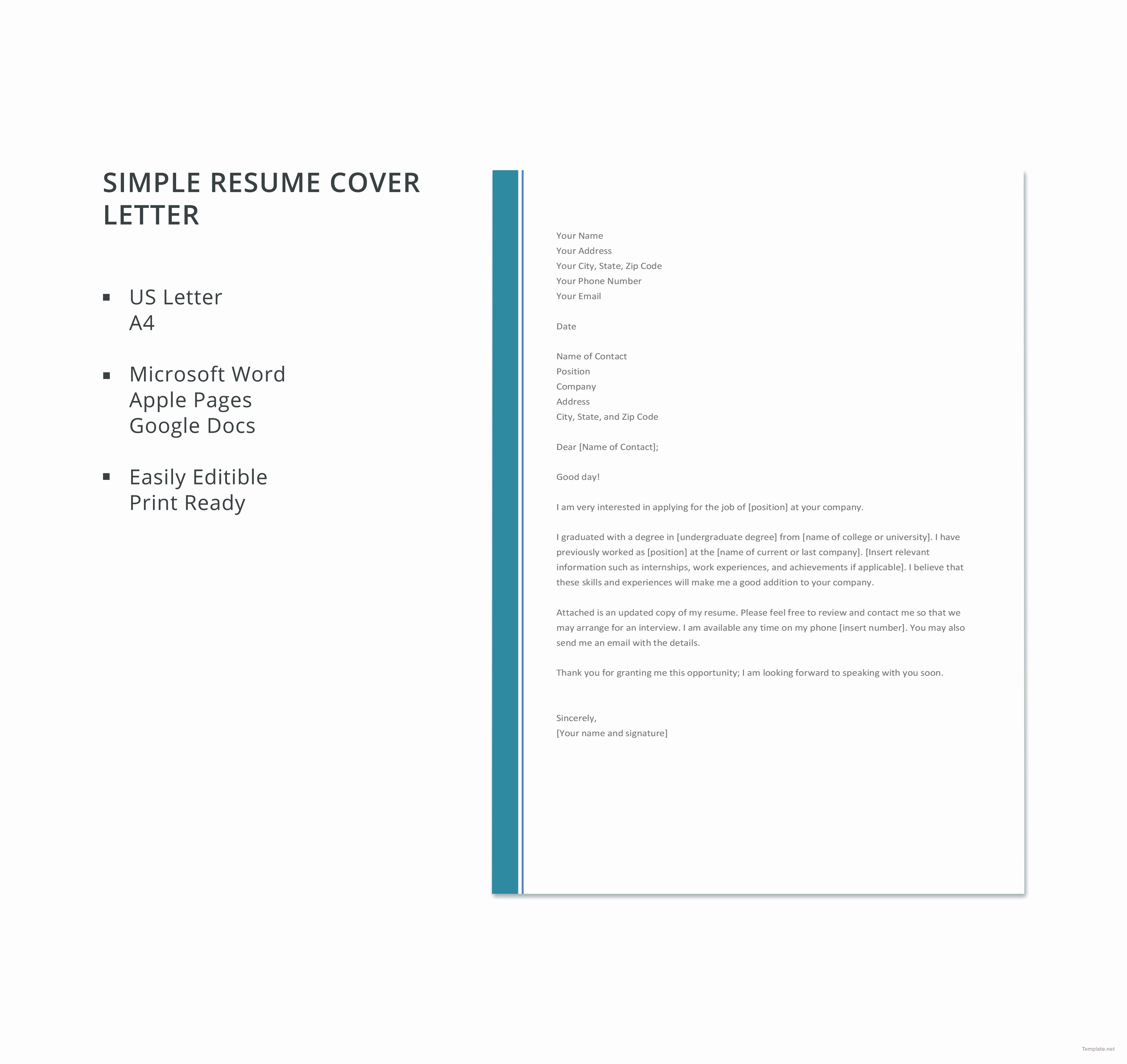 Easy Cover Letter for Resume Best Of Simple Resume Cover Letter