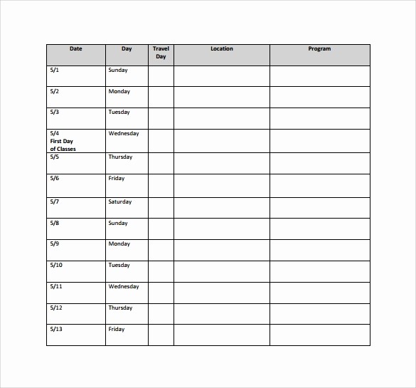 Easy P&amp;amp;l Template Lovely 9 Weekly Itinerary Samples